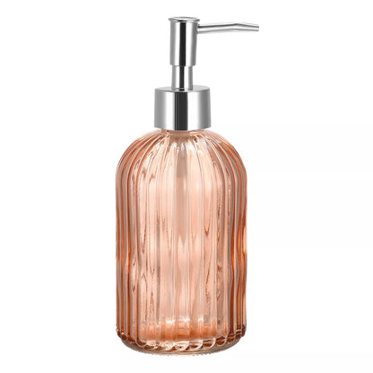 Unique Bargains Durable Glass Soap Dispenser with Silver Pump for room