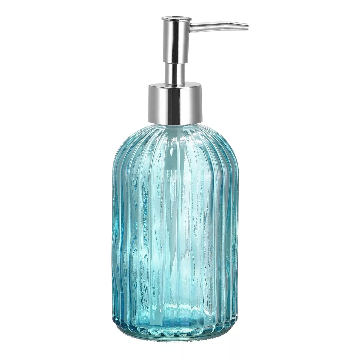 Unique Bargains Durable Glass Soap Dispenser with Silver Pump for room