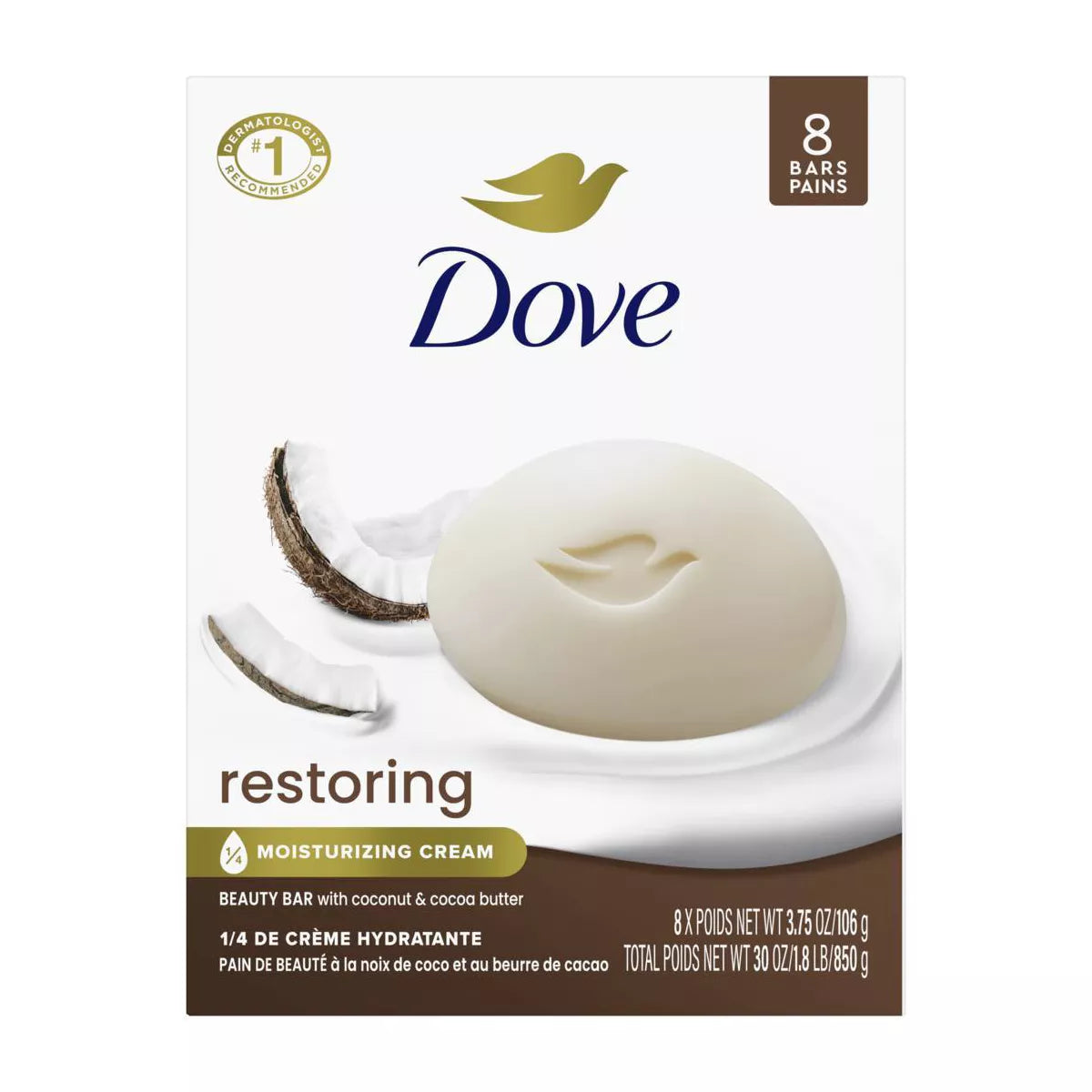 Dove Beauty Restoring Coconut & Cocoa Butter Beauty Bar Soap